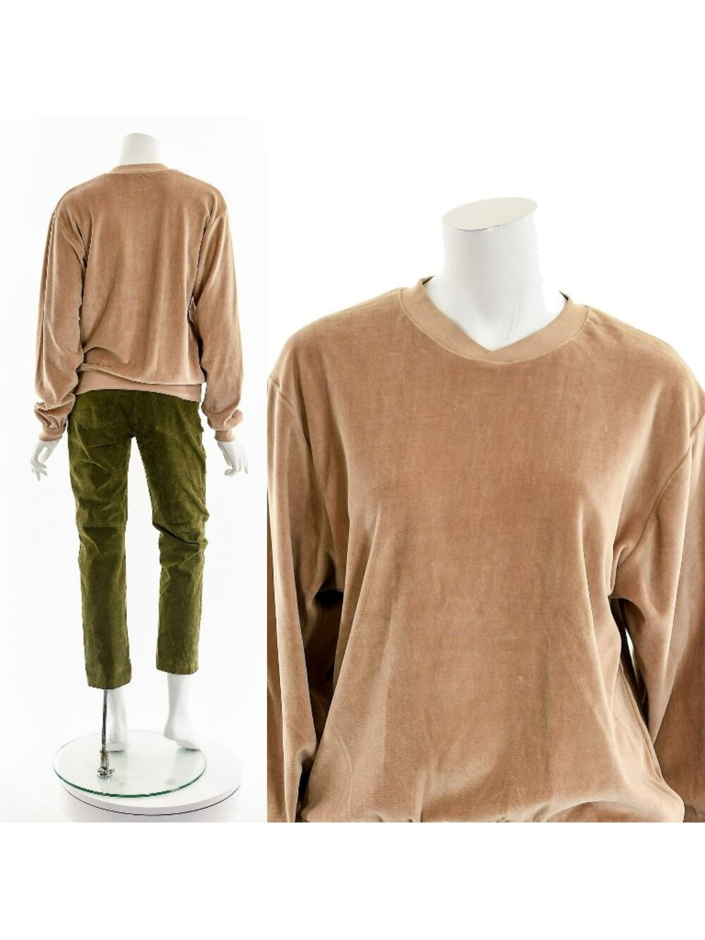Coffee and Cream Velour Pullover